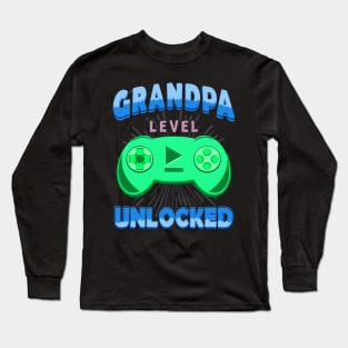 Husband Gaming Controller Dad Grandpa Level Unlocked Long Sleeve T-Shirt